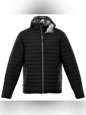 Trimark-sz Medium-Men's Black Quilted/Insulated Hooded PufferJacket